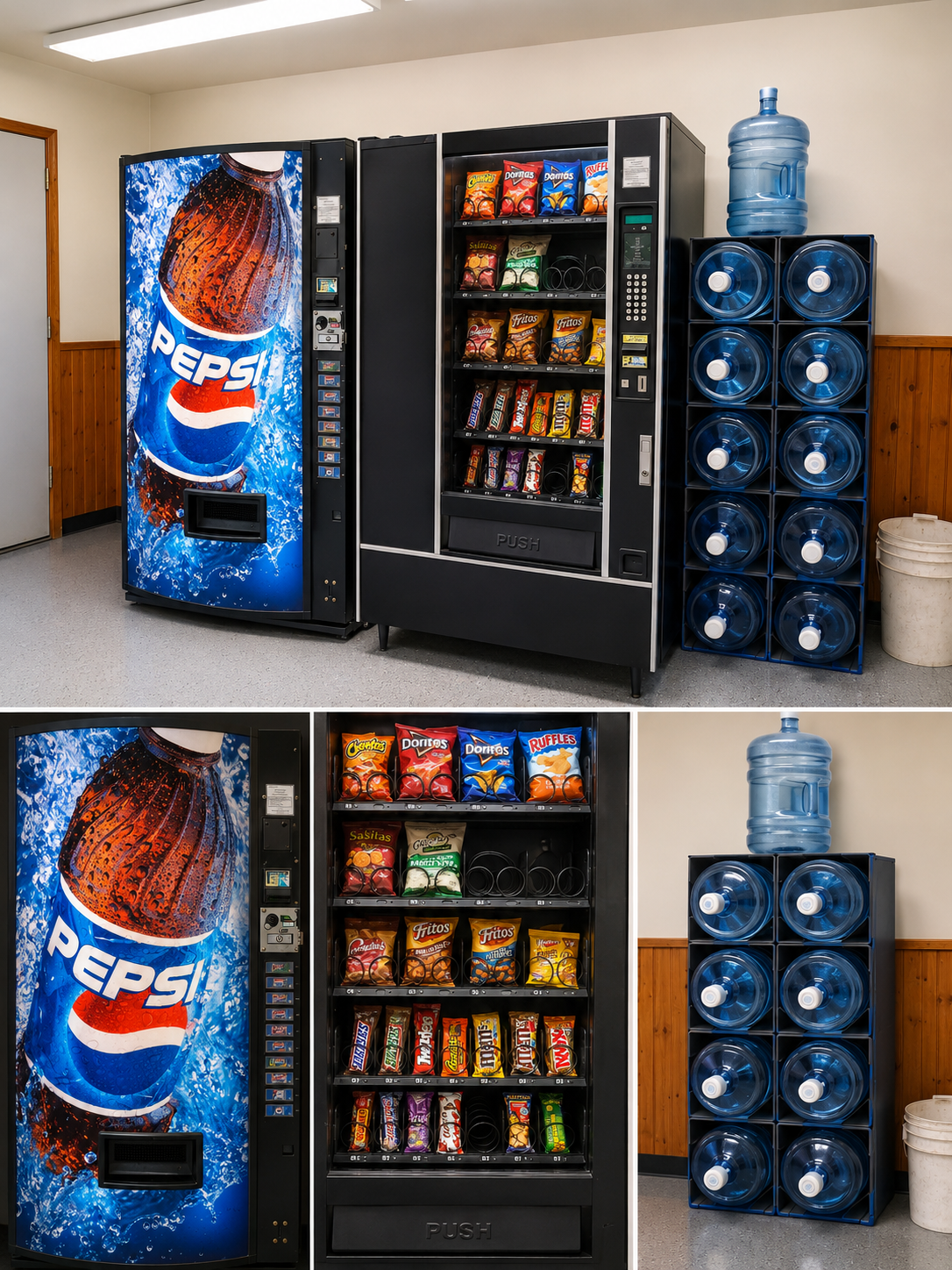 JDO Vending warehouse stocked with snacks and beverages